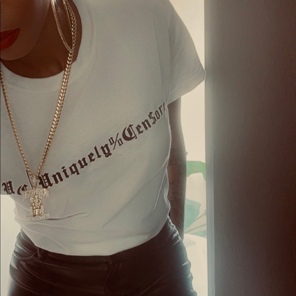 Uniquely Censored Logo Tee in white - Picture 2 of 3